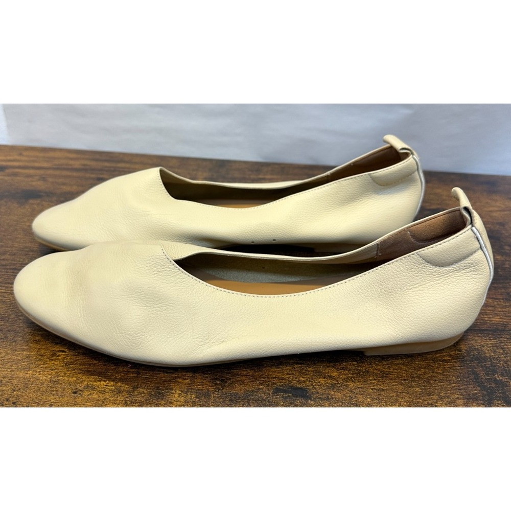 Everlane The Day Glove Leather Ballet Flats Canvas Ivory Size 10 Made in Italy - Picture 4 of 11